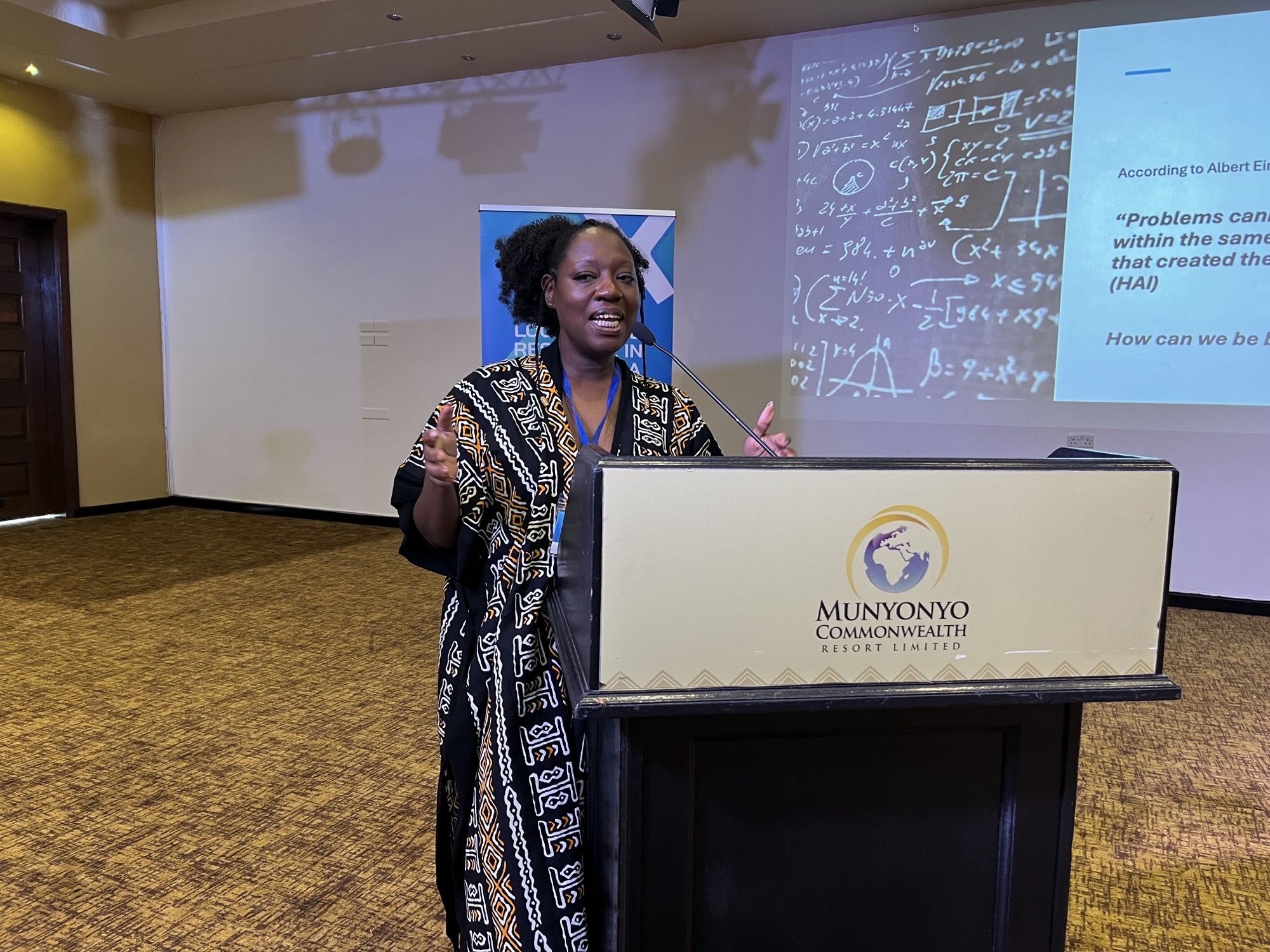 Nancy Mureti speaking at the conference